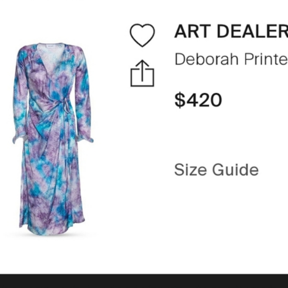 NWT ITALY Art Dealer Designer 💯 SILK Midi Dress